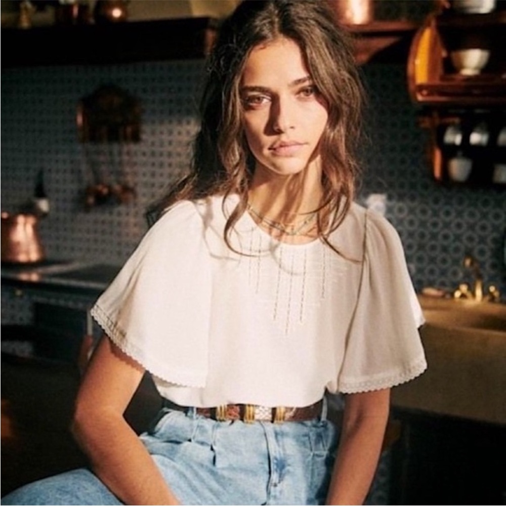 Sezane Matty Silk Blouse 34
